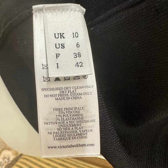 Victoria Beckham Body Conscious Cap Sleeve Fitted Knit Mini Dress in Black - Picture 11 of 12